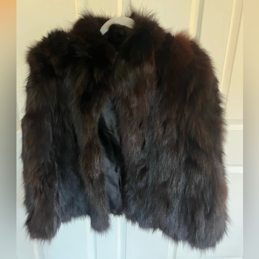 Real Black Fox Fur Coat